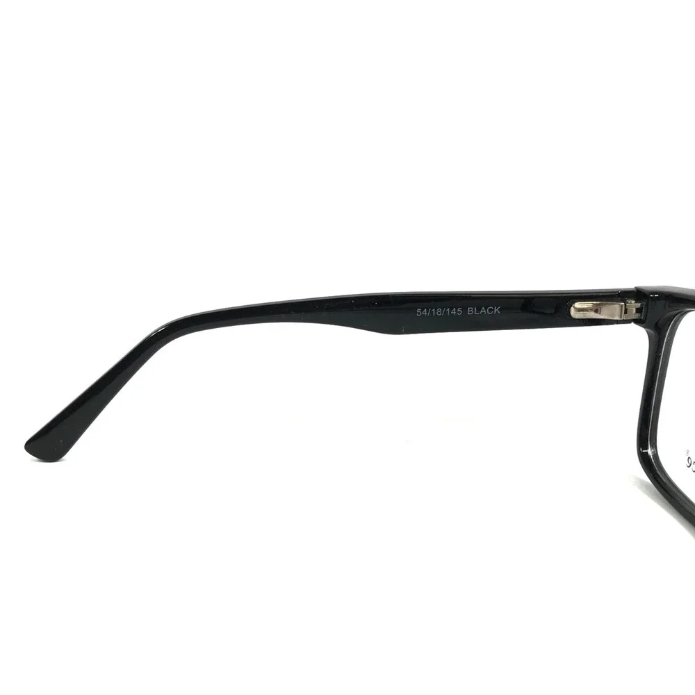 Enhance Eyeglasses Frames 4139 BLACK Polished Rectangle Full Rim 54-18-145